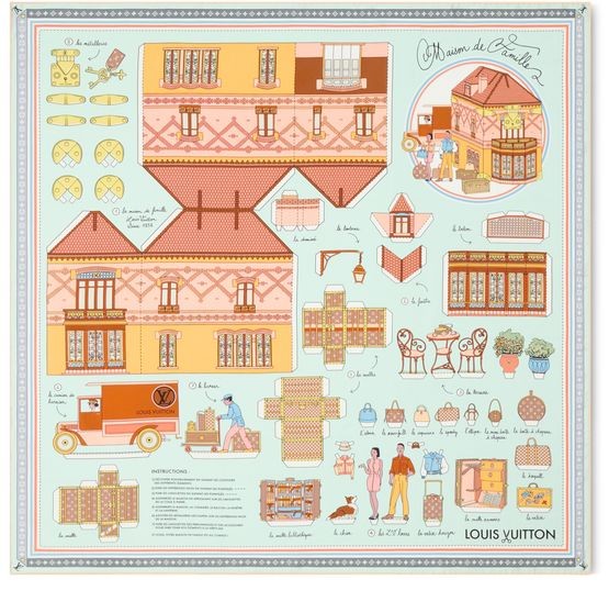 LOUIS VUITTON Asnieres Paper House Square 90 - Image 2