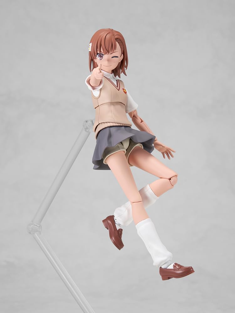 KADOKAWA PLASTIC MODEL SERIES "Toaru Kagaku no Railgun T", Mikoto Misaka, Total Height Approx. 6.4 inches (163 mm), DX Version, Color Coded Plastic Model