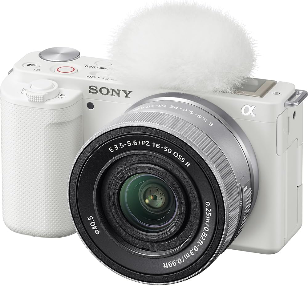 Sony ZV-E10 Mirrorless Digital Camera ZV-E10 Power Zoom Lens Kit (Included Lens: SELP16502) White ZV-E10K WQ Lens Replaceable APS-C E10K White