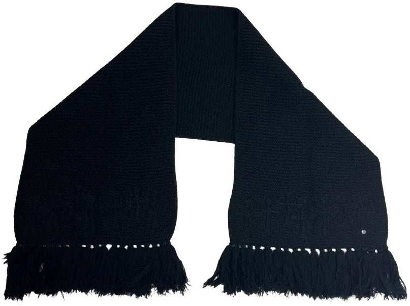 CHROME HEARTS 'BLACK/BLACK' CROSS PATCH SCARF