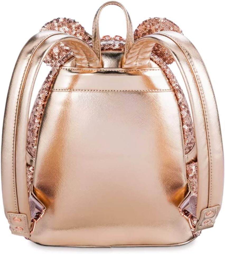 Loungefly Mini mochila con lentejuelas Minnie Mouse de Disney Parks - Oro rosa