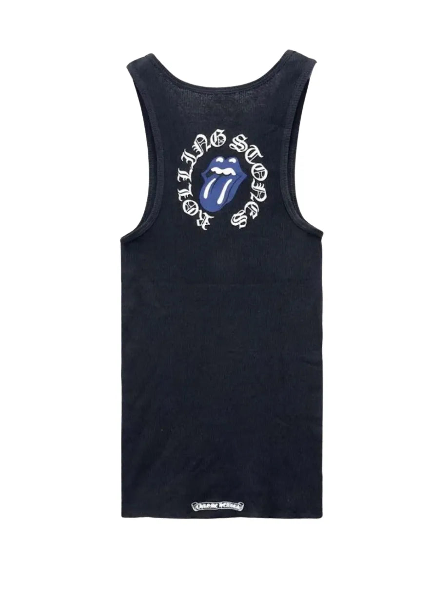 CHROME HEARTS 'ROLLING STONE' BLACK TANK TOP