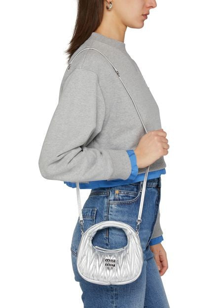 MIU MIU Wander キルティング ナッパレザー ホーボー ミニバッグ - Image 2
