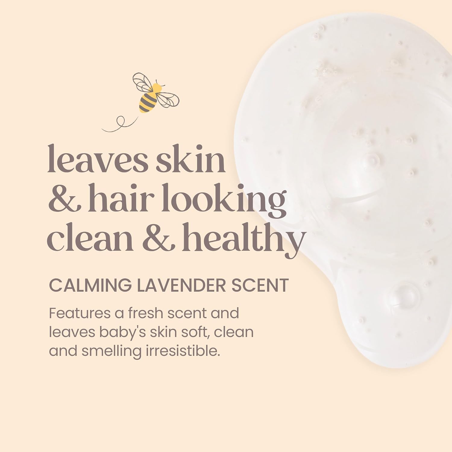 Burt's Bees Champú para bebés y gel de baño con lavanda, jabón calmante sin lágrimas, 98% de origen natural, 12 onzas líquidas (paquete de 3)