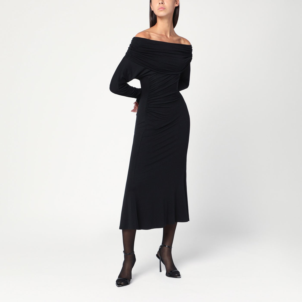 The The Andamane Black Zoe Midi Dress - Image 2