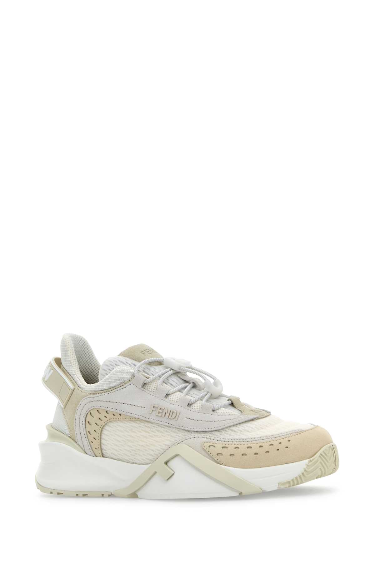 Fendi Ivoryメッシュとスエードフェンディフロースニーカー - Image 2
