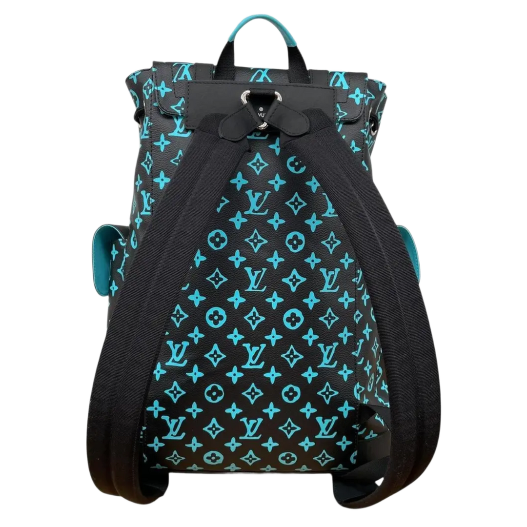 LOUIS VUITTON 'BLACK/LIGHT BLUE' MONOGRAM CHRISTOPHER BACKPACK