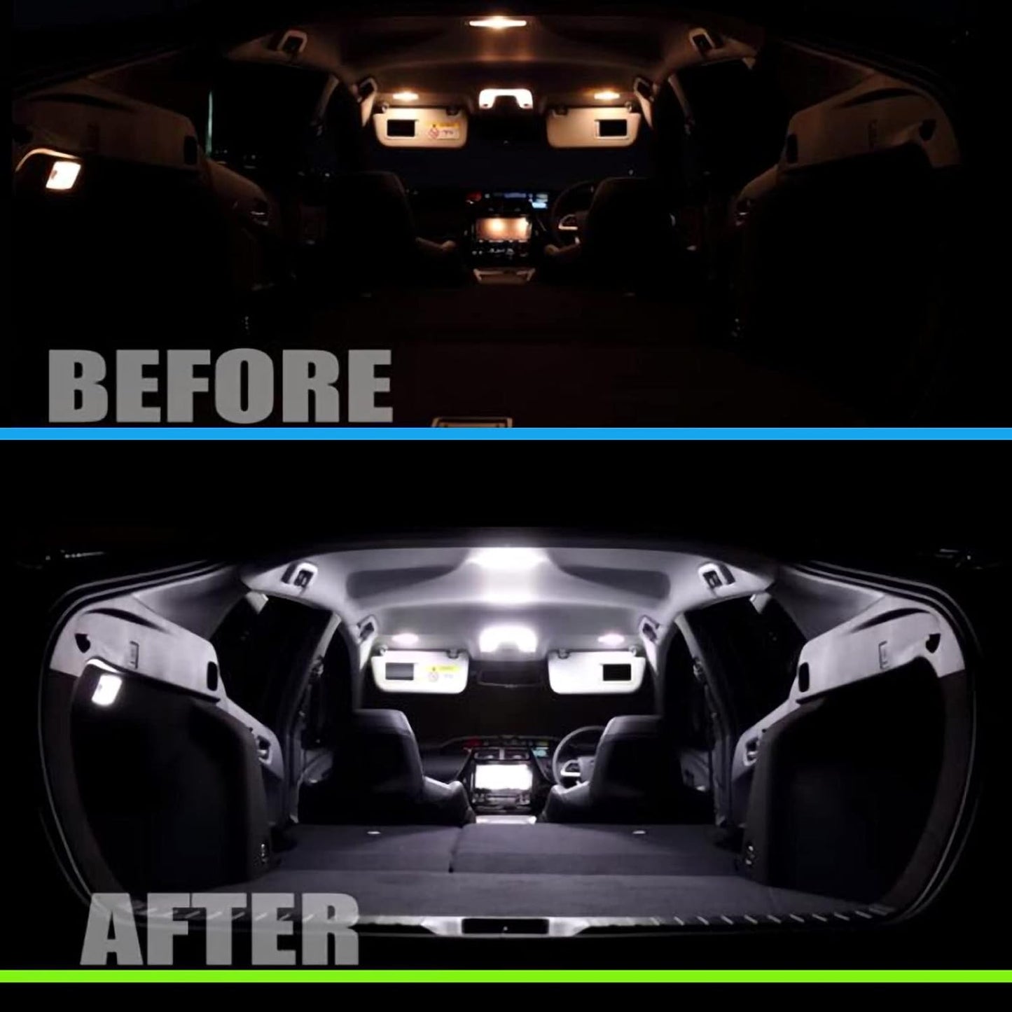 LED Room Lamp, Custom Design, Interior Light, Powerful Light, Car LED Bulb, 126-Light 3-Chip 5050, 7-Piece Set, Easy Installation