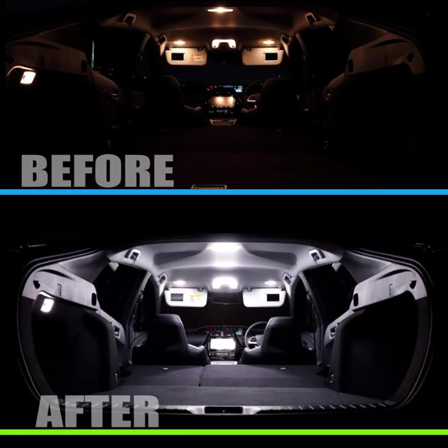 LED Room Lamp, Custom Design, Interior Light, Powerful Light, Car LED Bulb, 126-Light 3-Chip 5050, 7-Piece Set, Easy Installation