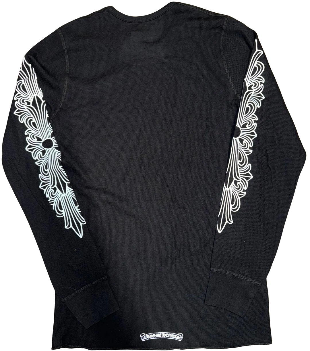 CHROME HEARTS 'BLACK HORSESHOE' FLORAL THERMAL SHIRT