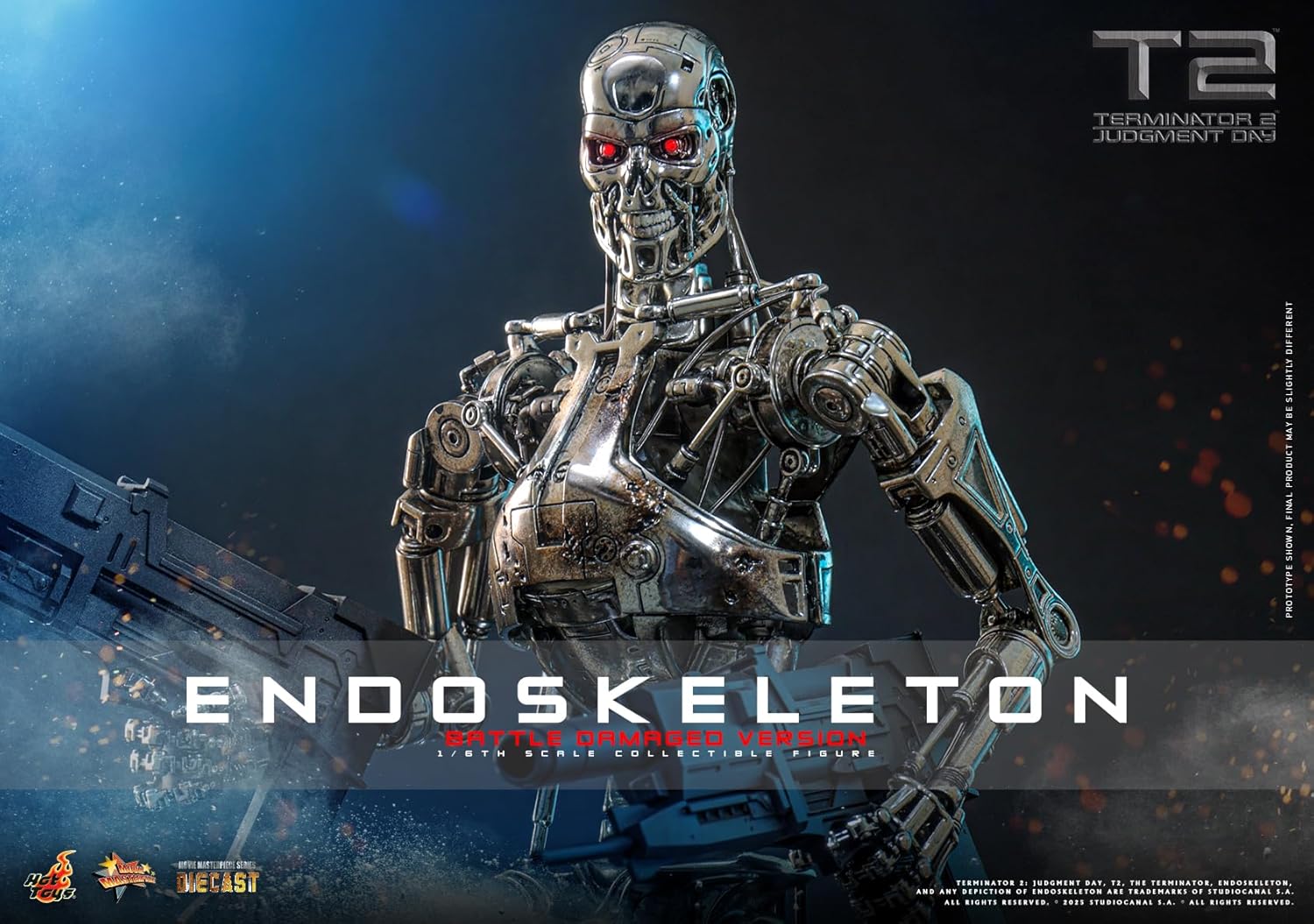Movie Masterpiece DIECAST Terminator 2 End Skeleton (Battle Damage) 1/6 Scale Figure