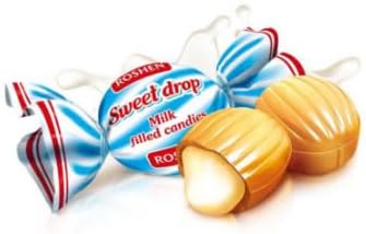 Roshen Sweet Drop Milk Caramel Candy, 2.2 lbs (1 kg), Mellow Milk and Caramel Flavor, Individual Packaging Type
