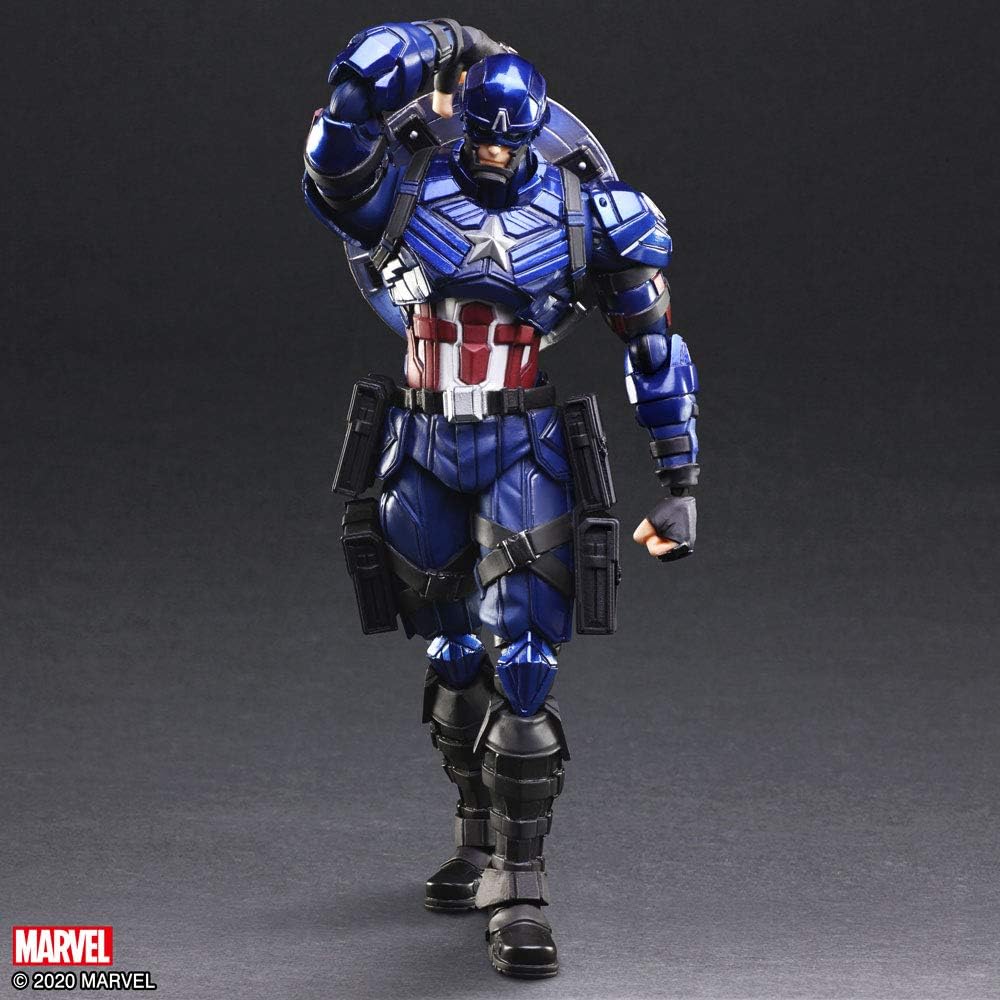 Marvel Universe Valiant Bling Arts Designed By TETSUYA NOMURA Captain America PVC Pre-Painted Action Figure APR208844