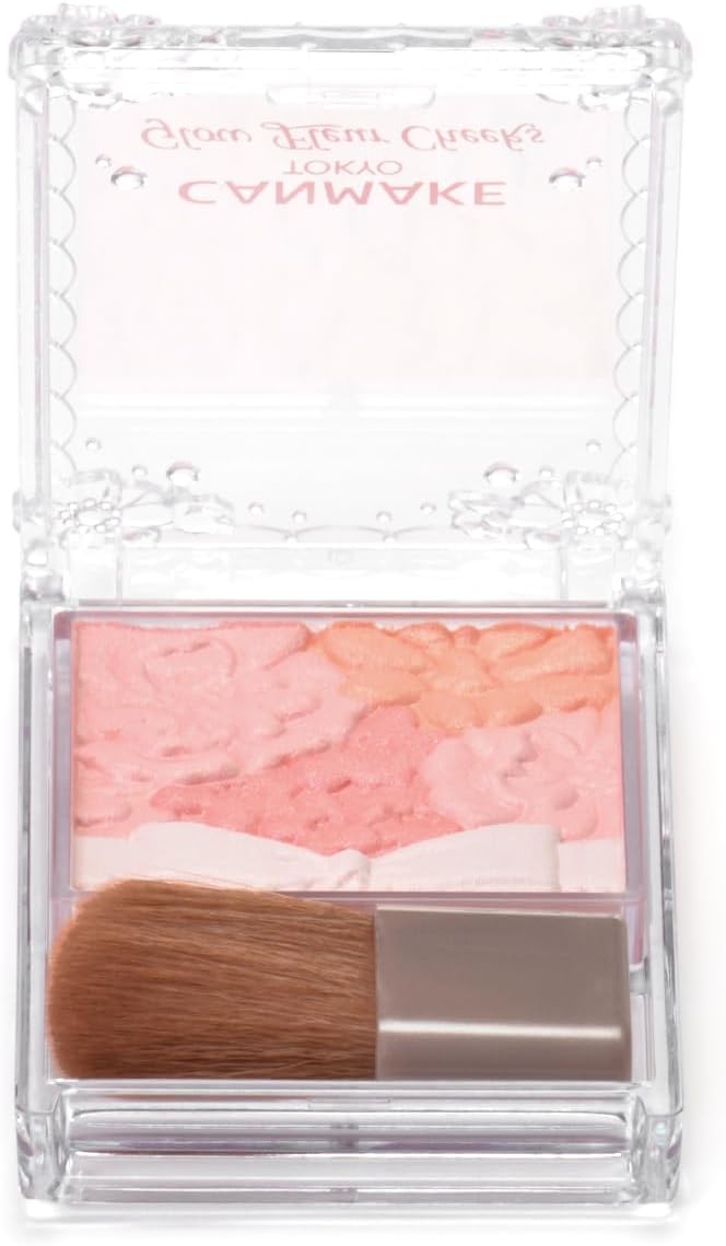 Canmake Glow Fleur Cheeks Blush 02 Apricot Fleur, 0.2 oz. (6.3 g)