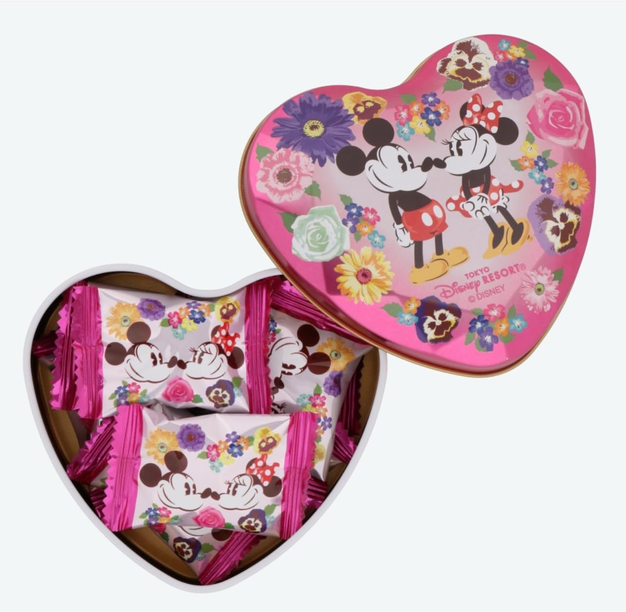 Mickey Mouse Minnie Mouse Chocolate with Heart Canned Disney Popular Candy Souvenir Present Disney Goods (1 Piece)