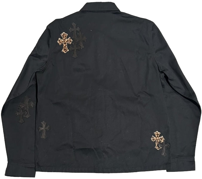 CHROME HEARTS 'WORK DOG' LEOPARD CROSS JACKET