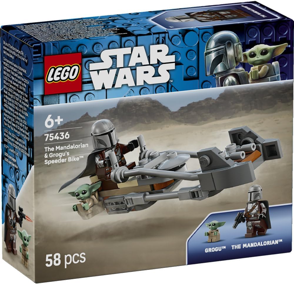 Lego 75436 Star Wars Mandalorian and Gogoo Speeder Bike(TM) Educational Boys Girls Child 6 7 8 9 Boys Girls Kids Vehicle Bike Space