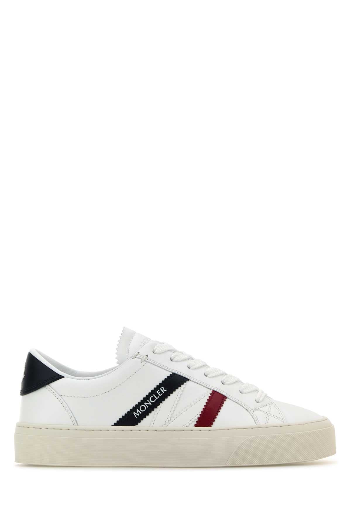 Moncler Moncler White Leather Monaco 2スニーカー - Image 2
