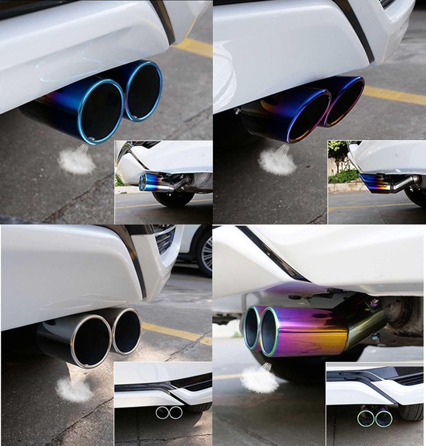 Toyota Sienta 10 Series Model MXPC10G/MXPL15G Tail Throat, Stainless Steel, Muffler Cutter, Tail Throat, Matte Black, Car Exhaust Pipe, Double Pipe, Decorative Accessories, Exterior Parts Easy