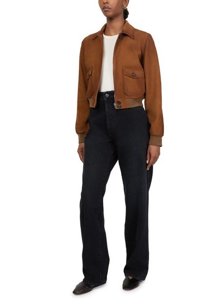 MIU MIU Crop suede aviator jacket - Image 2