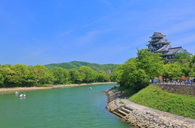 【2027年カレンダー】【日本の風景ポストカード】岡山県岡山市 旭川越しに望む岡山城 はがき お土産 ハガキ 撮影/kazukiatuko