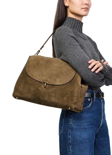 TOTEME T-Lock suede satchel - Image 2