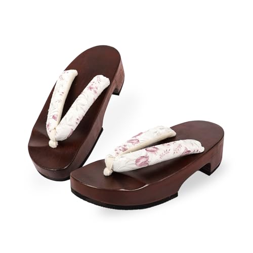 Amemari Women's Heel Clogs, Yukata, Thick Bottom, Style Up, Arch Fit, Painless, Embroidery, Lace, Thong, Half Moon Type, Heels, Fashionable, Puffy Thong, Yukata, Sandals, Yukata Accessories, Dull