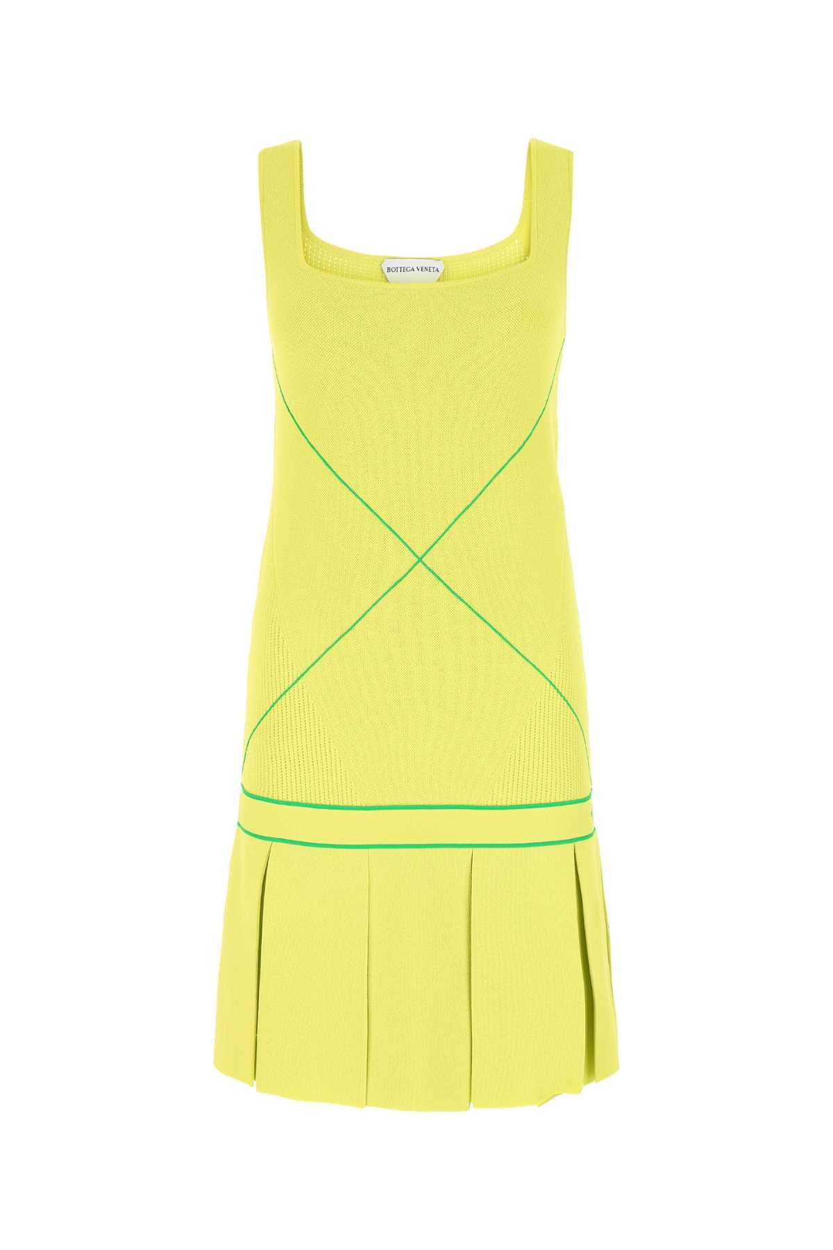 Bottega Veneta Acid Green Viscose Blendドレス - Image 2