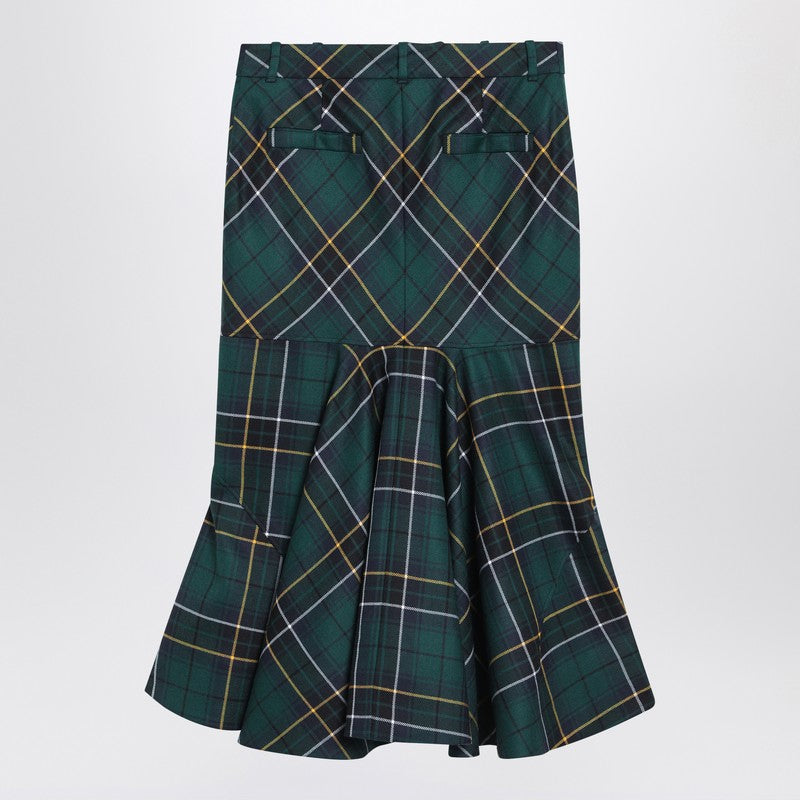 Alexander McQueen アレクサンダーMCクイーンフレアスカートのウールタータン - Image 2