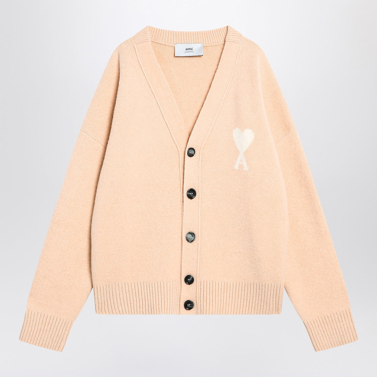 Ami Ami Paris Light Beige Wool Cardigan Ami De Coeur - Image 2