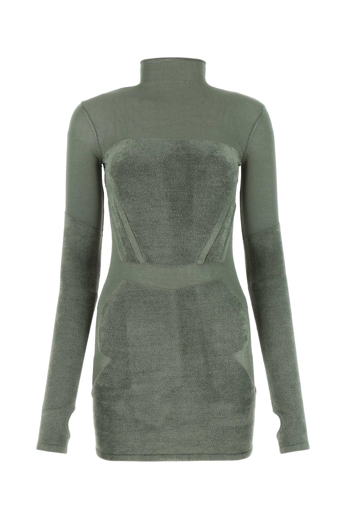 Dion Lee ディオンリーセージグリーンストレッチビスコースブレンドミニドレス - Image 2