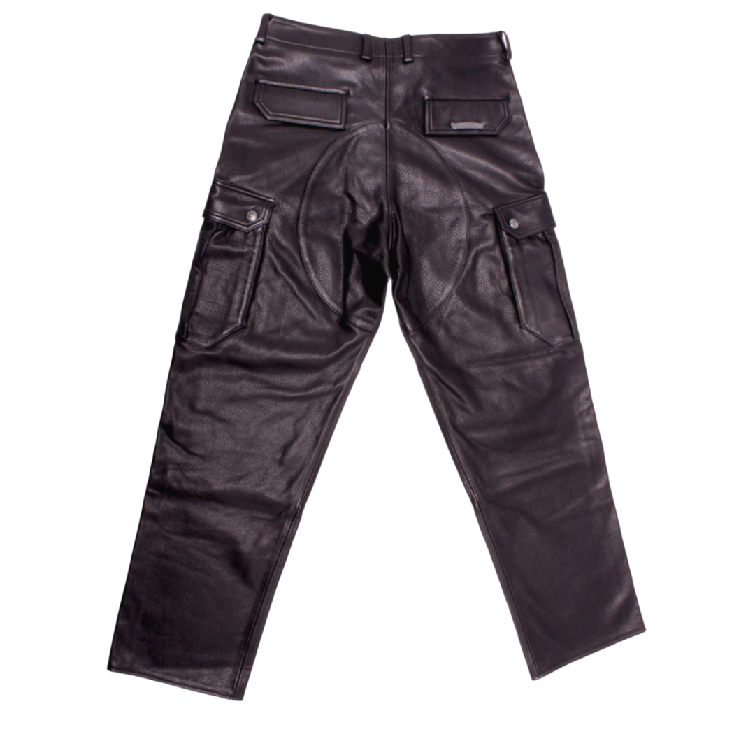 CHROME HEARTS 'DEVIL DOG' LEATHER CARGO PANTS