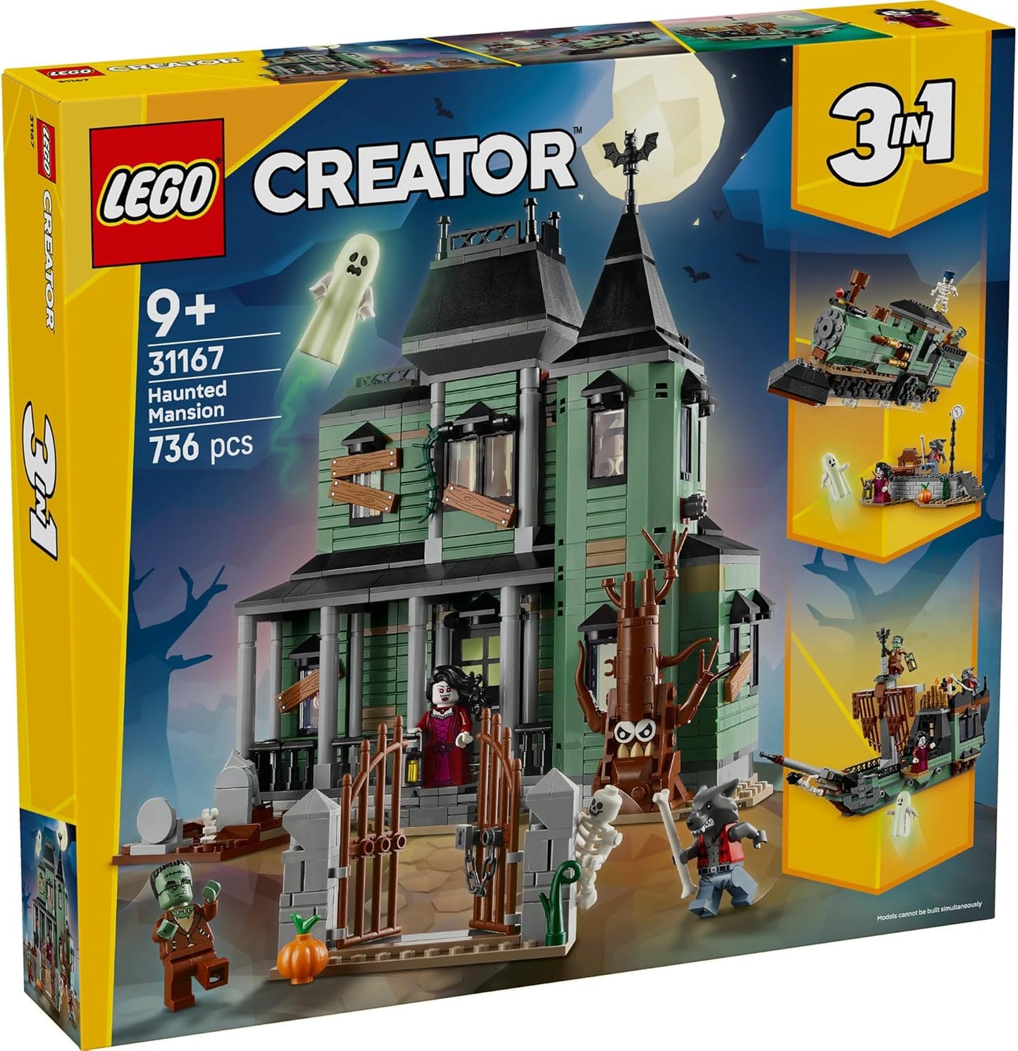 LEGO Creator Haunted Mansion, 31167, Toy, Building Blocks, Present, Birthday Gift, Blocks, Boys, Girls, Children, Ages 9, 10, 11, Elementary School Students, Interior, Fashionable, Figures