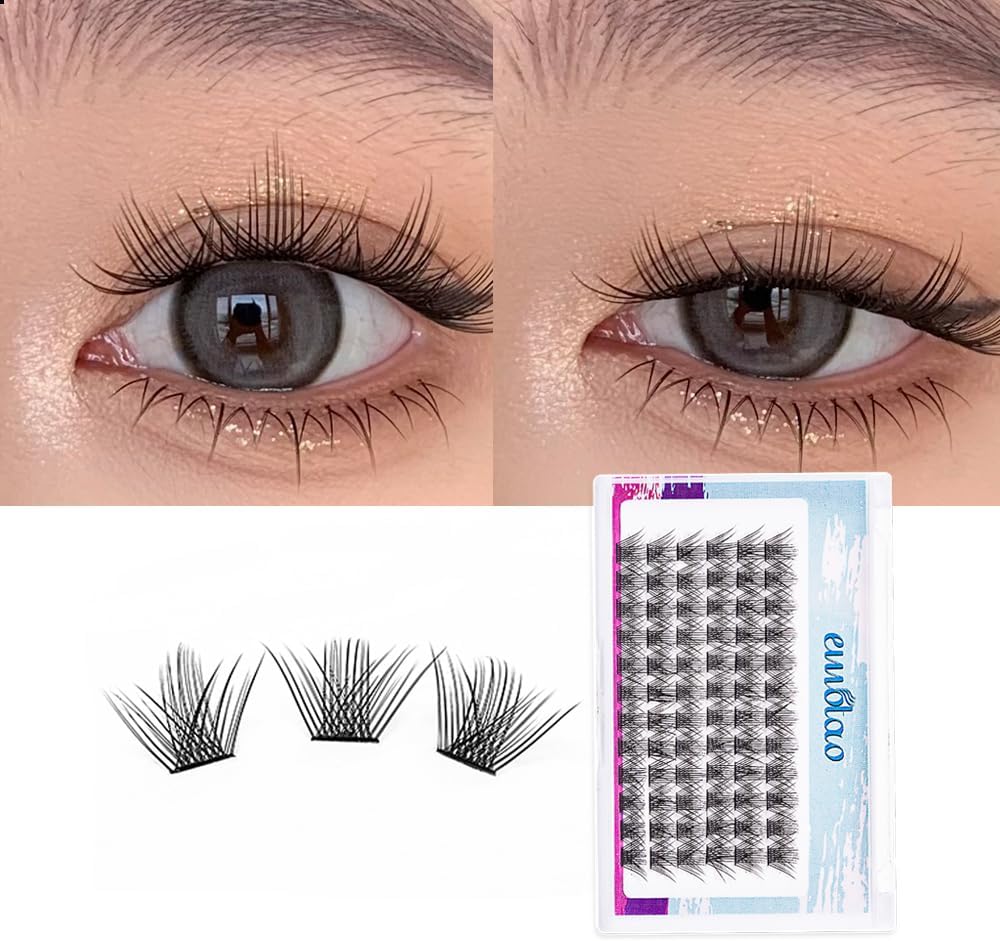 Partial False Eyelashes, Natural, Humanized Eyelashes, Beginners, For Parts, Point False Eyelashes, Matsueku, Self False Eyelashes, Bunch, Home Self Pine Extension, Large Capacity (3D Flowering)