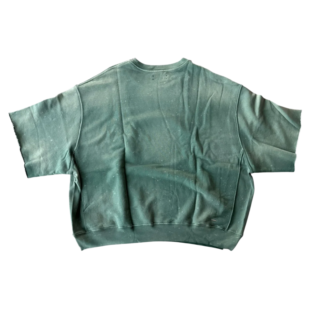 AMIRI 'TIGER' GREEN CUTOFF CREWNECK TEE