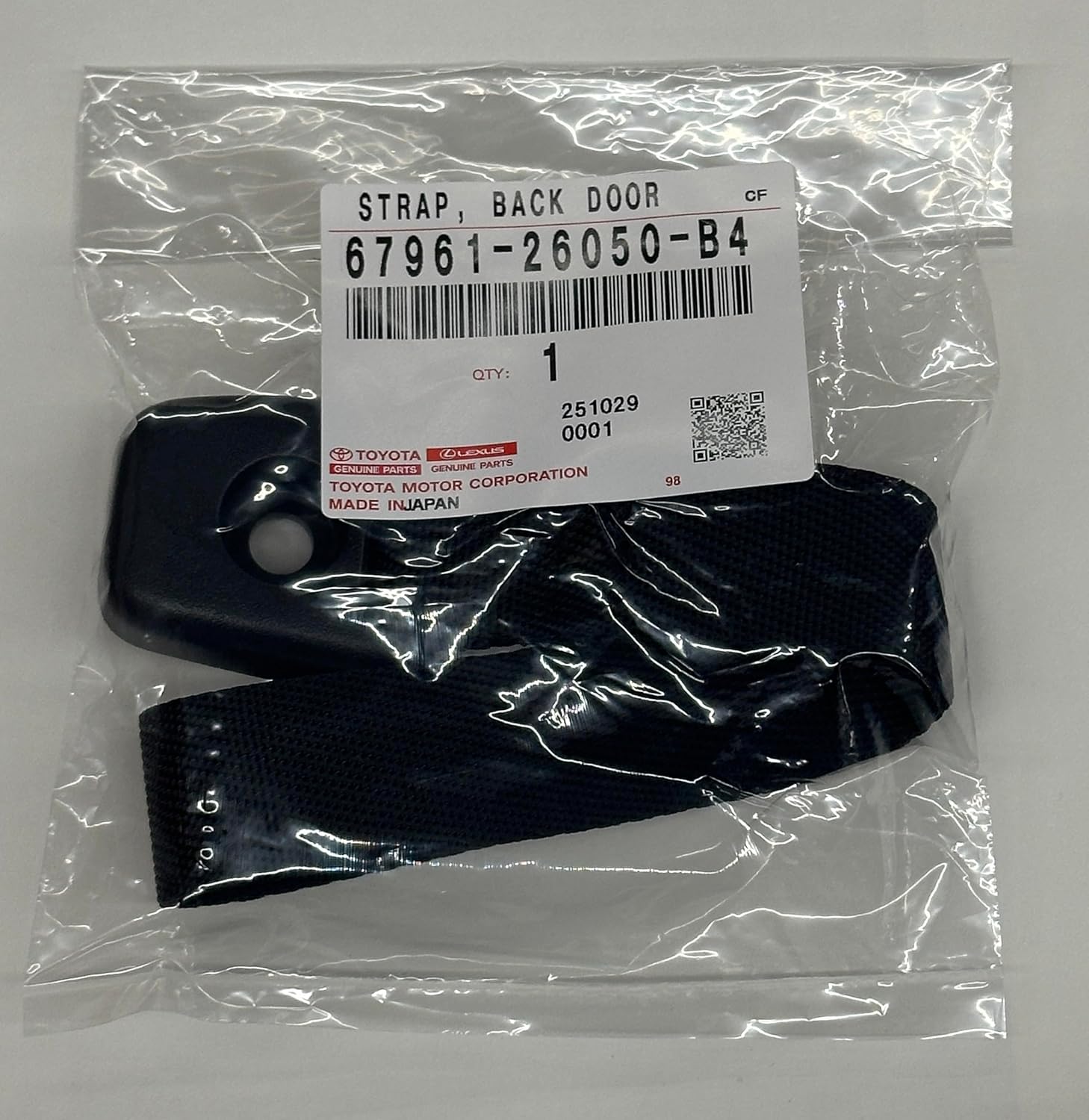 Toyota Genuine Parts Back Door Pull Strap (DK.GRAY) Hiace/Regius Ace Part Number 67961-26050-B4
