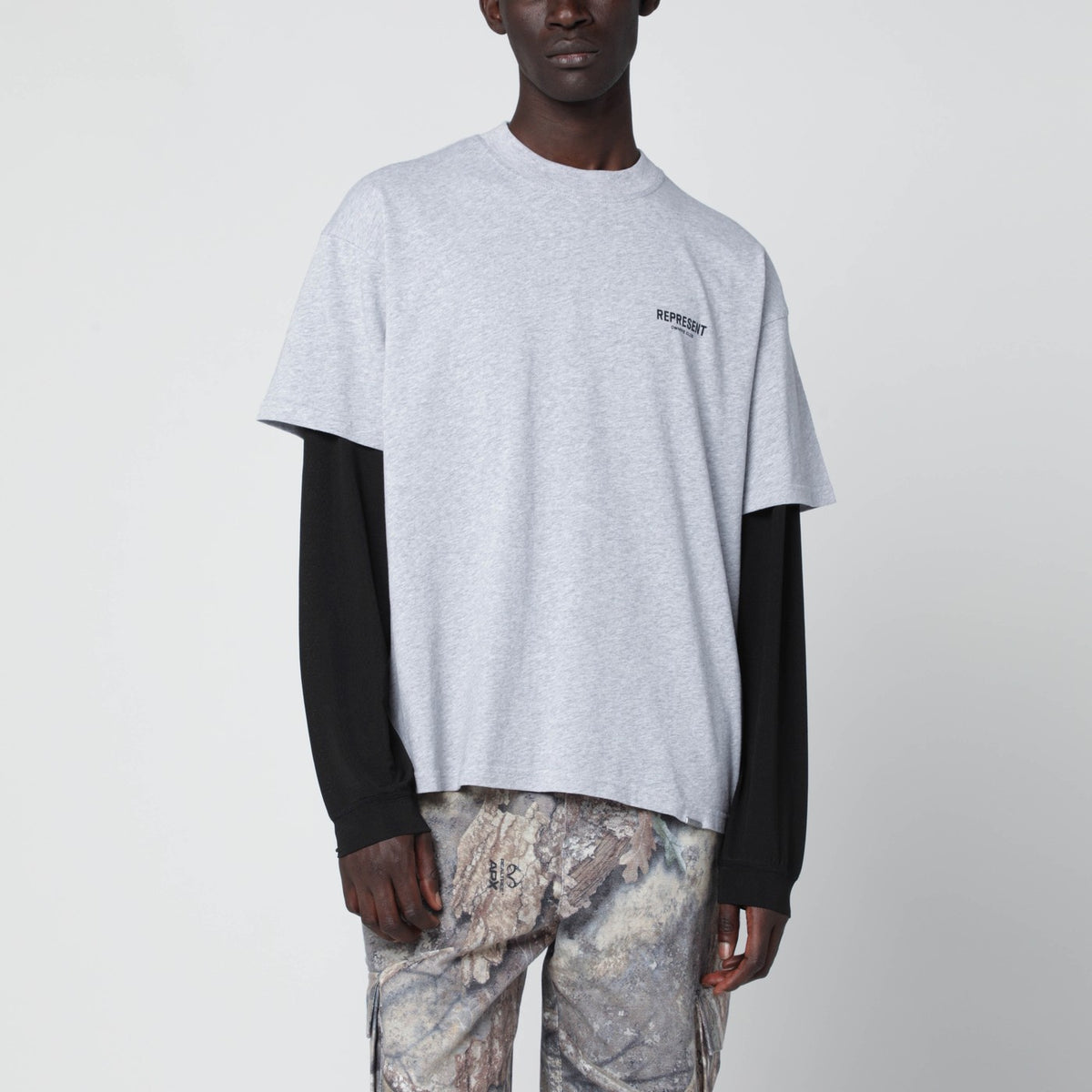 Represent Represent ロゴ付きグレー コットン T シャツ - Image 2