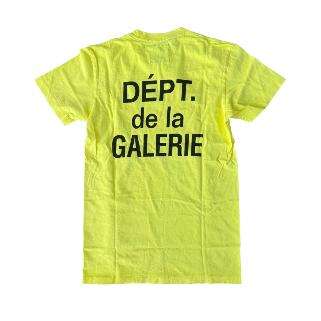 GALLERY DEPT 'FLUORESCENT YELLOW' FRENCH LOGO TEE