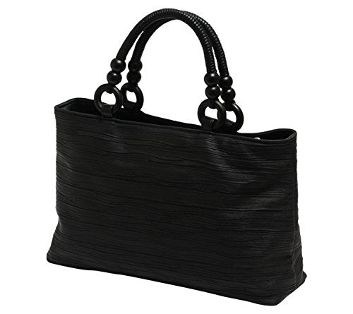 Hasegawa Pleated Processed Kimono Western Style Handbag (Red, Gray, Black) M/S Made in Japan