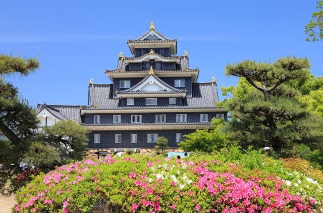 【2027年カレンダー】【日本の風景ポストカード】岡山県岡山城とツツジの競演 はがき お土産 ハガキ 撮影/kazukiatuko