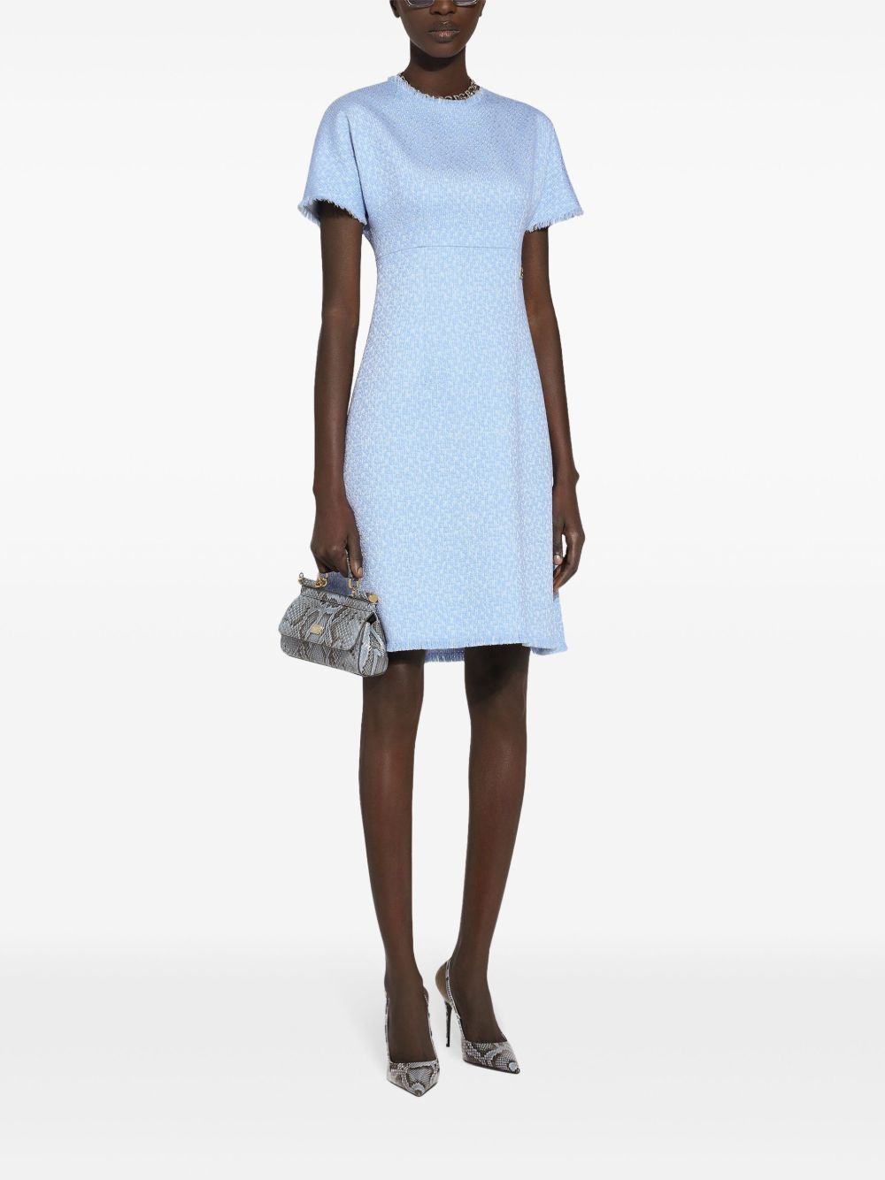 Dolce  Gabbana DGロゴ付きのDolce＆Gabbana Rachel Tweedドレス - Image 2
