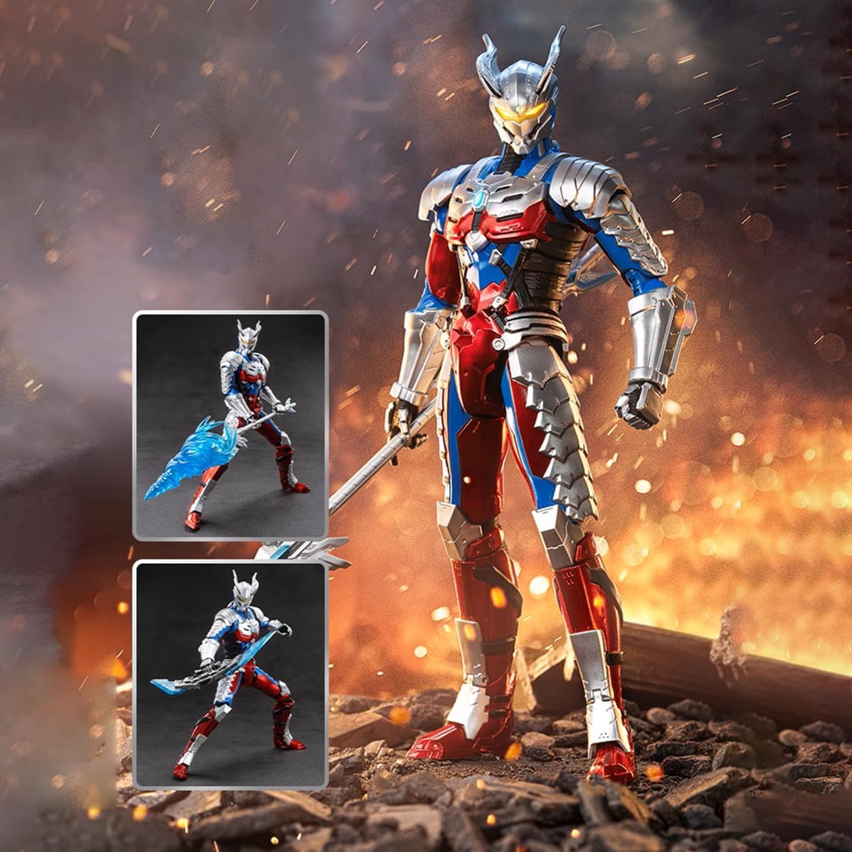 HiPlay 1/10 Mobile Ultraman Zero UA-A08 Action Figure, Painted Finished Product