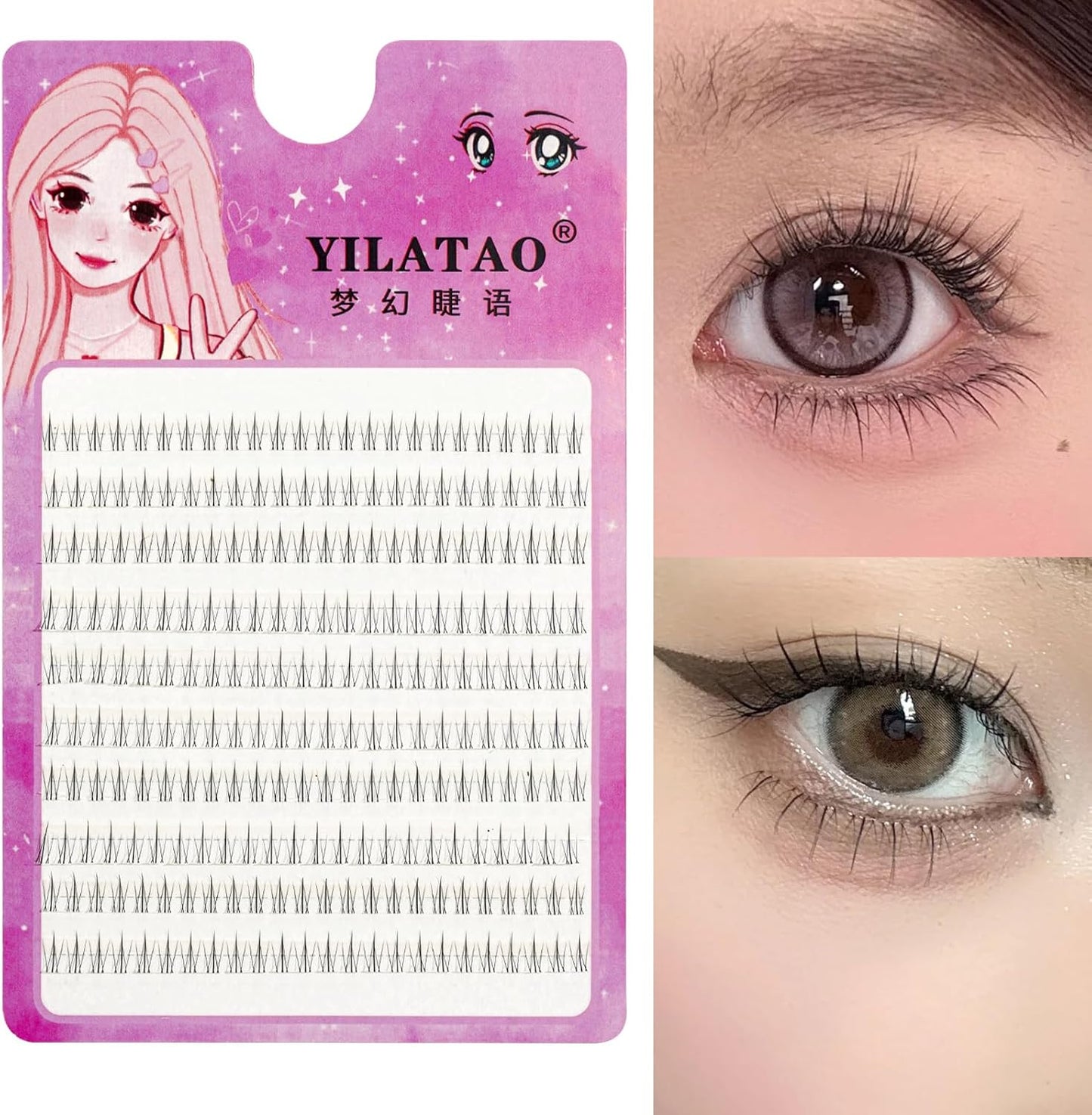 10 Rows Large Capacity False Eyelashes, Lower Eyelashes, Small Flame Design, Natural & Pop Eyelash Accessories