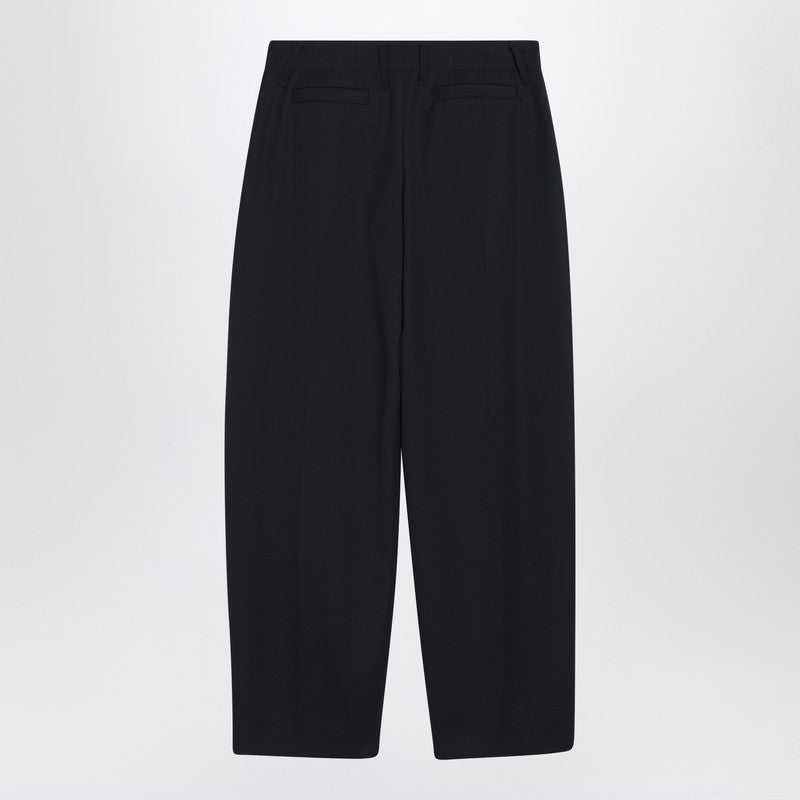 Alexander McQueen アレクサンダーMCクイーンワイドネイビーブルーウールのズボン - Image 2