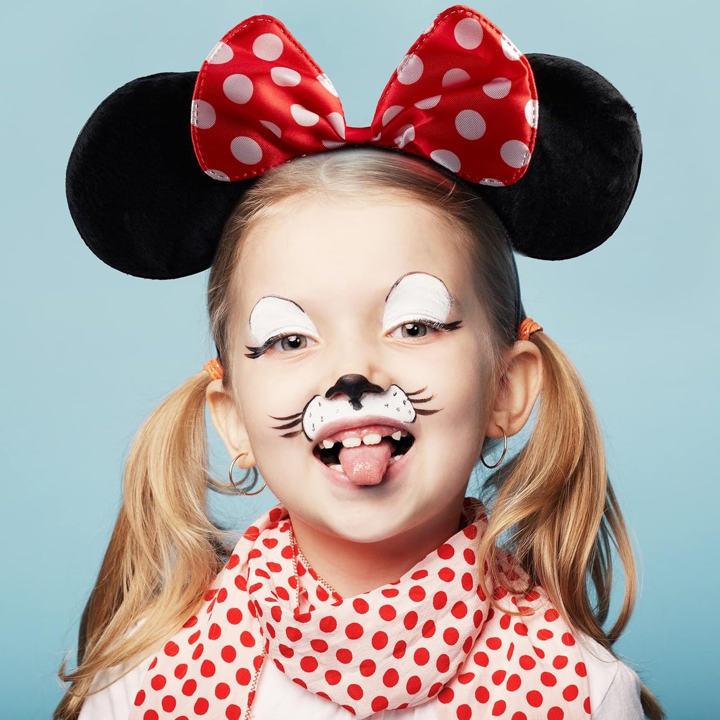 Relaxdays Minnie Mouse Ears Polka Dot Bow Headband Fancy Dress Carnival Accessory Black/Red