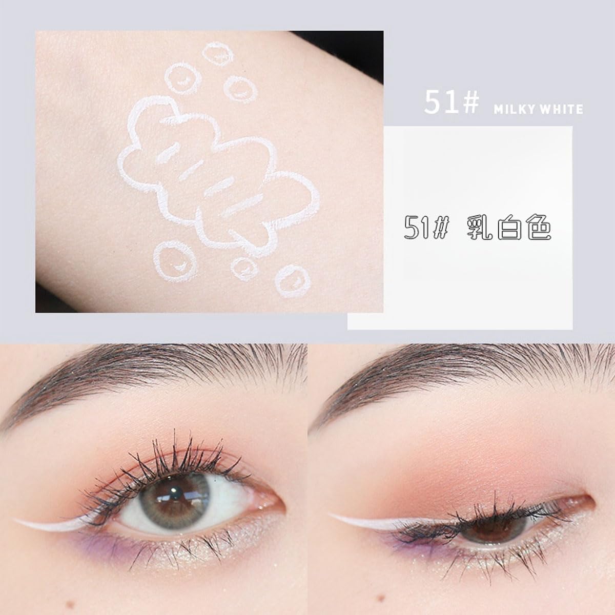 XIXI Color Eyeliner Extra Fine, Waterproof, Long Lasting (51# Milky White)