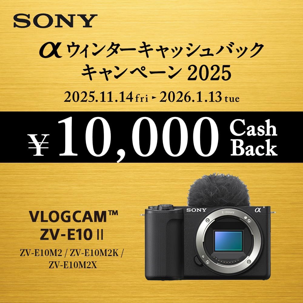 Sony ZV-E10M2K BQ Interchangeable Lens VLOGCAM APS-C Mirrorless SLR Camera ZV-E10M2 Power Zoom Lens Kit (Included Lens: SELP16502), Windscreen Included, Black