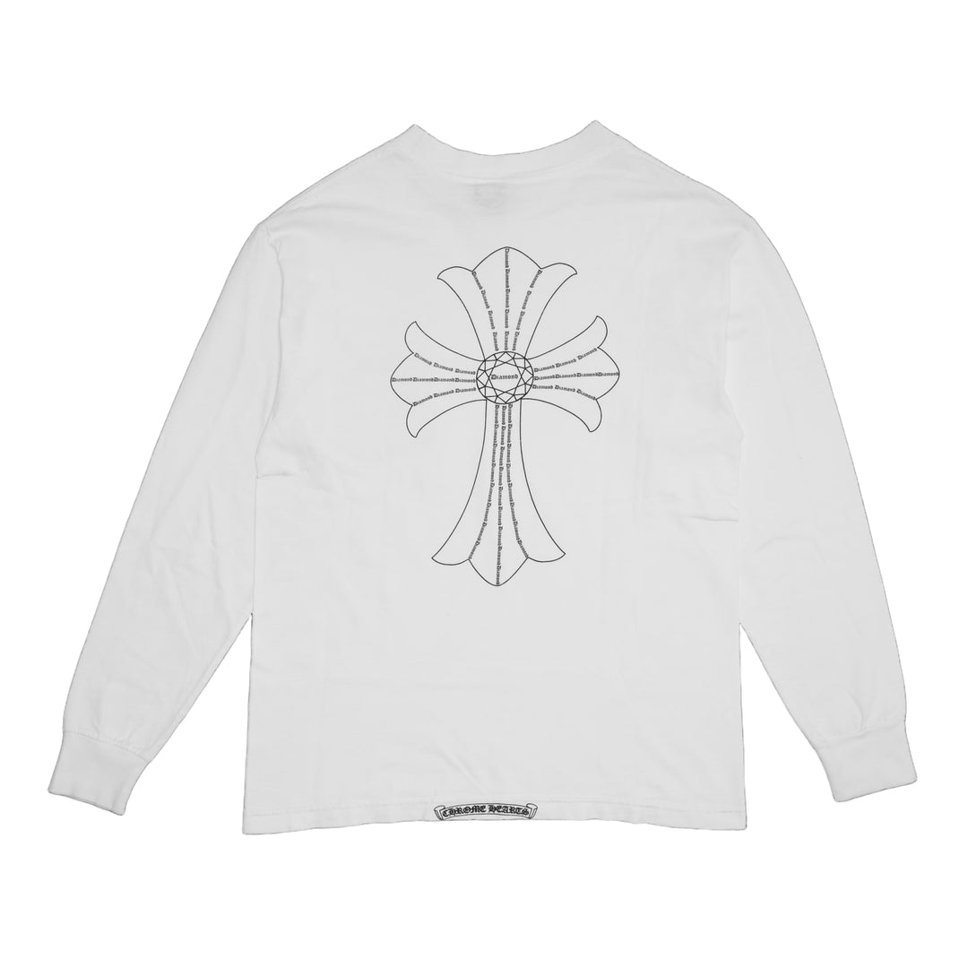 CHROME HEARTS 'DIAMOND THE NATIONAL SCIENCE MUSEUM' WHITE LONGSLEEVE