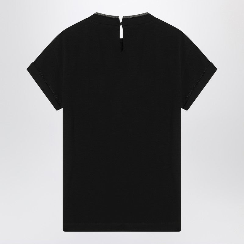 Brunello Cucinelli Black Crew Neck Tシャツとペンダント - Image 2