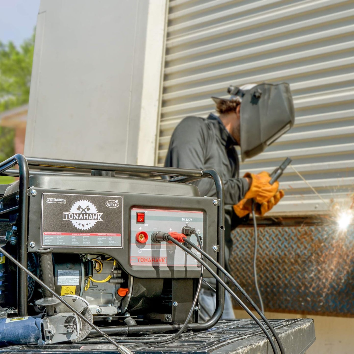 Tomahawk Power Welder Generator Rod Welder Engine Driving 120 Amp 7 HP Gasoline Portable 2,200 Watt Quiet Inverter Generator Engine